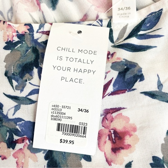 Cacique Sleep Floral Ruffle Hem Chemise Size 34/36 - Picture 7 of 7